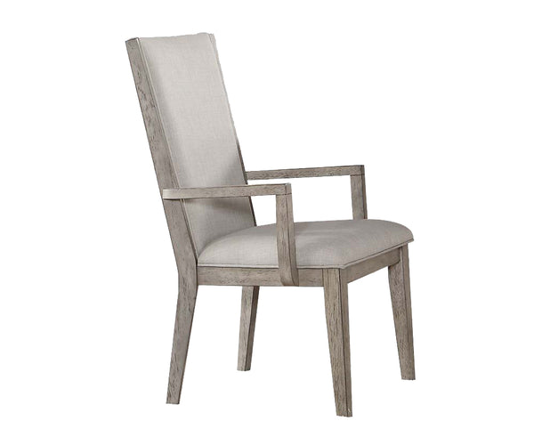 English Elm Rocky Plush Gray Fabric Arm Chairs Set of 2 with Padded Seat & Back, Gray Oak Trim, 220lb Capacity B2726P348942