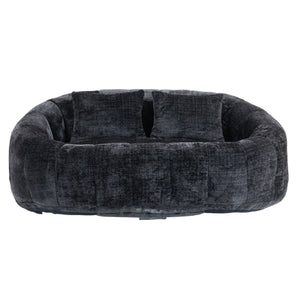 English Elm Bean Bean Bag Sofa High-Density Memory Foam Two-Seater Lounger High Back Chenille Cozy Support Black W395P181440