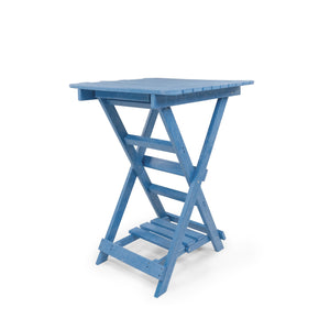 English Elm Summit Ridge Recycled Hdpe Outdoor Folding Bar Table Weather Resistant Eco Patio Blue B2745P409711