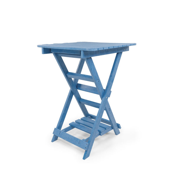 English Elm Summit Ridge Recycled Hdpe Outdoor Folding Bar Table Weather Resistant Eco Patio Blue B2745P409711
