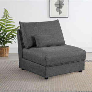 English Elm Wakefield Slipper Accent Chair Armless Foam Seat with Lumbar Pillow Modern Decor B062P451728