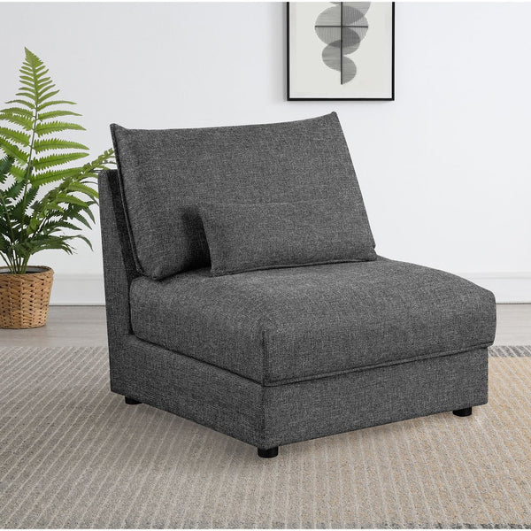 English Elm Wakefield Slipper Accent Chair Armless Foam Seat with Lumbar Pillow Modern Decor B062P451728