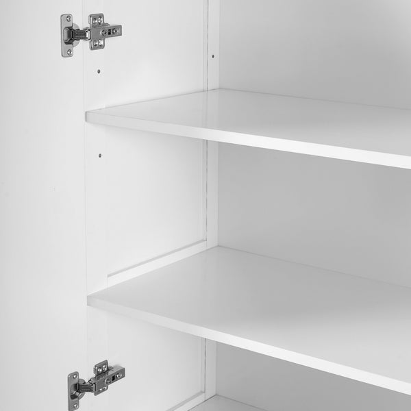 English Elm 72.2'' Tall Freestanding Bathroom Cabinet with 3 Drawers, Adjustable Shelf, Soft-Close Doors, Modern Elegant Design White N729P296769K