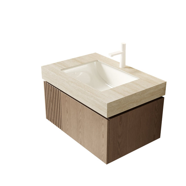 English Elm 30" Muri White Oak Plywood Vanity Cabinet Soft Close Doors Scandinavian Bathroom W2615P357182