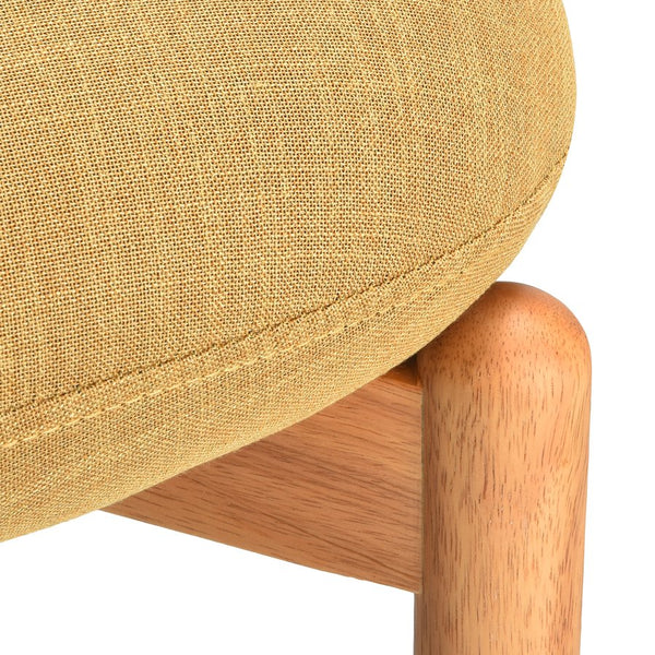 English Elm Modern Linen Upholstered Dining Chair Set Solid Wood Cross Base Removable Back Yellow T3623P466015