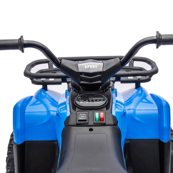 English Elm 24v Dual Motor Kids Atv Ride on with Led Lights Bluetooth Storage Racks Off Road Blue W1578P390449