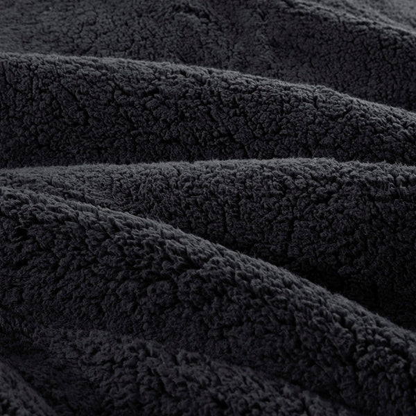 JLA Home Intelligent Design - Crushed Velvet Sherpa Reversible Comforter Set with Hypoallergenic Fill, OEKO‑TEX, Machine Washable Charcoal ID10-2380