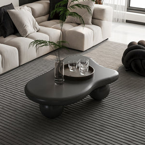 English Elm 40 Inch Cloud Shaped Coffee Table With Stylish Ball Legs – Modern, Family-Friendly, Easy Assembly! W1435S00011