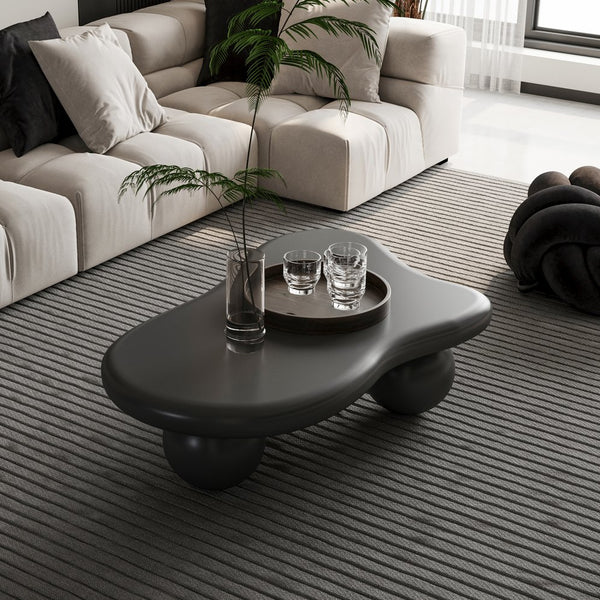 English Elm 40 Inch Cloud Shaped Coffee Table With Stylish Ball Legs – Modern, Family-Friendly, Easy Assembly! W1435S00011