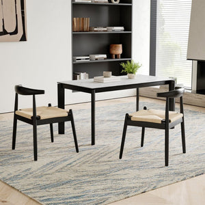 English Elm Weave Dining Chairs Set Of 2 - Mid-Century Modern Oak Frame With Handwoven Seat For Stylish Spaces T3623P371947-GIGA