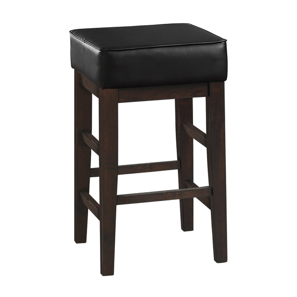 English Elm Transitional Counter Height Stool Set of 2 with Faux Leather Square Seat and Solid Wood Frame, 24-inch Black,Espresso 31.75 L x 17 W x 13 H B011P231742
