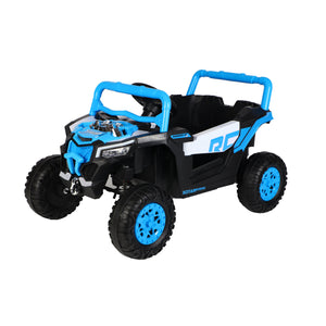 English Elm Ride on 12v Electric Kids Car with Remote Control Swing Function and Bluetooth Music Blue W1760P358711