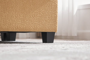 English Elm UNITED Modular 6-Seat Sectional Sofa with Removable Ottoman, Storage Compartments, Convertible Comfort Mustard yellow W1568S00247