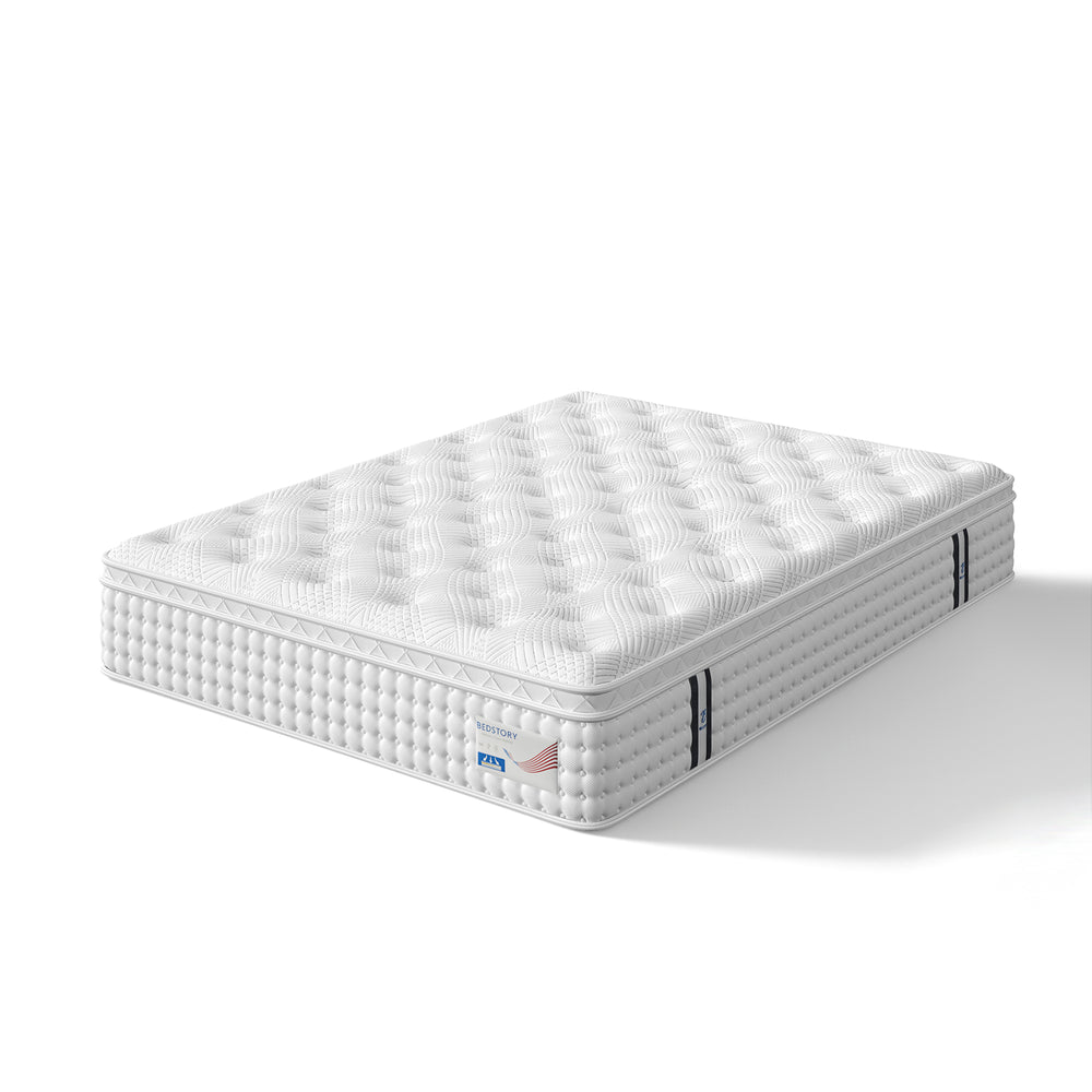 English Elm 12 Inch Queen Gel Foam Pocket Spring Hybrid Mattress Firm Support Spinal Relief B2716P454763