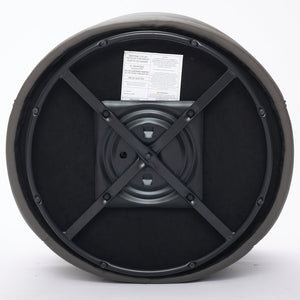 English Elm Gray Top-Grain Leather Swivel Accent Chair with 360° Smooth Spin, Riveted Mid-Century Lounge for Living Room/Office - Durable 150kg Capacity W570P386953