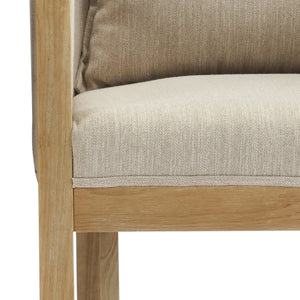 English Elm Christopher Knight Home® - Linen Upholstered Armchair Set Of 2 - Cozy Beige Chairs With Natural Wood Legs For Stylish Seating N768P305168N