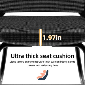 English Elm Minimalist breathable mesh office chair with curved support, cushioned seat, stable iron frame for long workdays Black W1935P338542