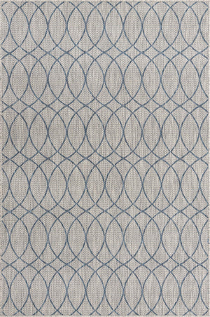 Unique Loom Outdoor Trellis Gitter Machine Made Trellis Rug Gray Blue,  5' 3" x 8' 0"