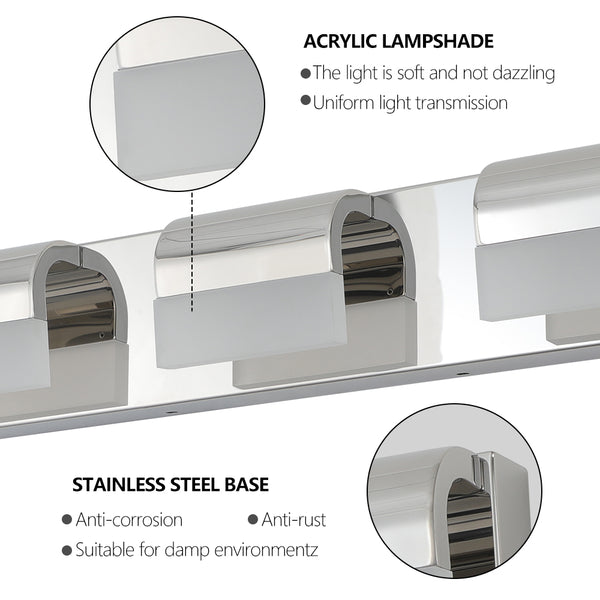English Elm Bathroom Vanity Lighting - Modern 3-Light Led Fixture For Bright, Energy-Efficient Bathroom Illumination W2312P374898