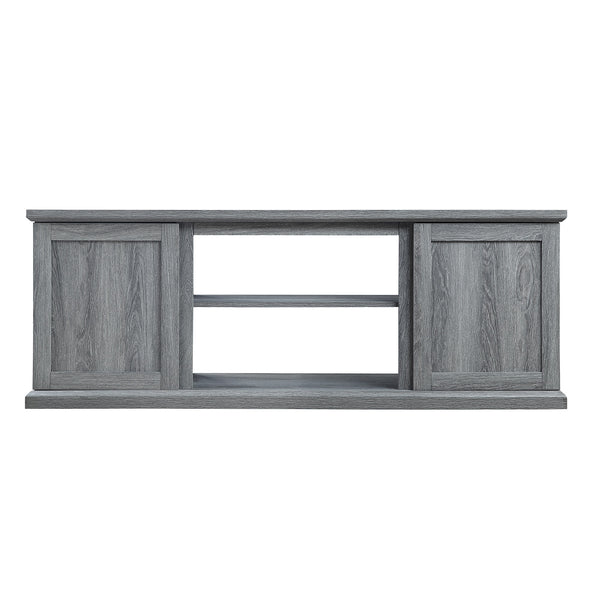 English Elm Franklin 60" TV Stand with Soft-Close Doors and Concealed Shelves for Elegant Media Storage Grey B365P398323