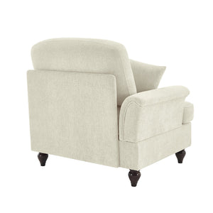 English Elm Sofa Modular Chenille Upholstered with Spindle Legs and Detachable Ruffle Skirt W3041P332558