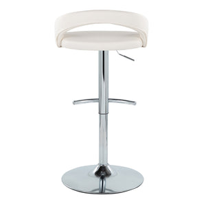 English Elm Adjustable Swivel Barstools in Chrome and Faux Leather Set of 3 for Kitchen Island B202S02048