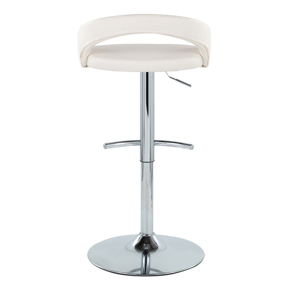 English Elm Adjustable Swivel Barstools in Chrome and Faux Leather Set of 3 for Kitchen Island B202S02048
