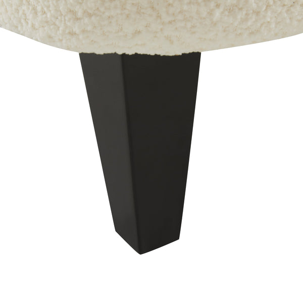 English Elm Christopher Knight Home® - Gerald Boucle Upholstered Club Chair with Tapered Birch Legs, Tonal Piping and Cozy Texture Black,Off White 33 L x 32.75 W x 30 H N776P243523W