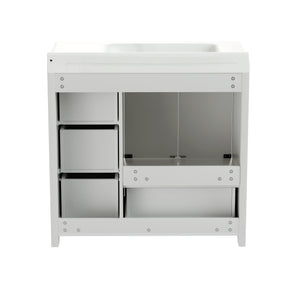 English Elm 36'' 36" Modern Bathroom Vanity with Ceramic Undermount Sink, White Cabinet, 2 Doors & 4 Drawers, Sturdy W1162S00012