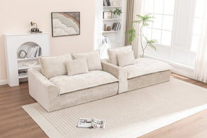 English Elm 103" Modern Modular L-Shaped Sectional Couch - Cloud-Like Comfort, No Assembly, Premium Chenille Upholstery W1170S00039