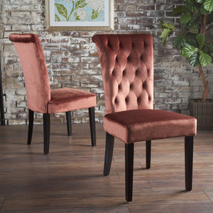 Christopher Knight Home® - Noble House - Venetian Tufted Blush velvet Dining Chair