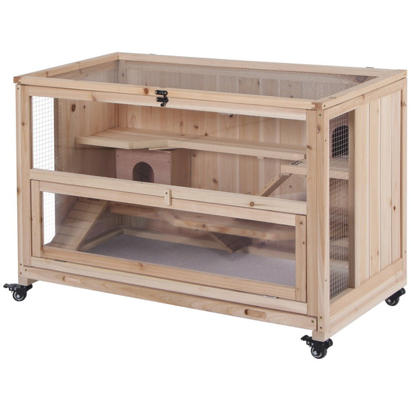 English Elm Pawhut Extra Large Wooden Hamster Cage With Multi-Tier Design, Ladders, Huts & Easy Cleaning Features W2225P217533-GIGA