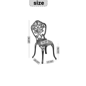 English Elm Cast Cast Aluminum Patio Dining Chair 2PCS Armless Black Frame 350lb Capacity Weatherproof Design W1710P220605