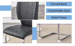 English Elm Luxury Arched Metal Dining Chair Set Of 8 - Dark Gray Pu, Ergonomic Support & Timeless Style! W1512S00173