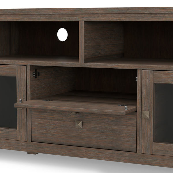 English Elm Cosmopolitan 72" Wide Tv Media Stand - Handcrafted Solid Wood With Farmhouse Brown Elegance & Storage B136P158552