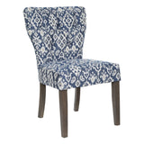 OSP Home Furnishings Andrew Dining Chair  Navy Ikat