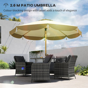 English Elm Outsunny 9 Foot Vented Market Umbrella Upf 50 Plus Polyester Shade for Patio Deck W2225P485591