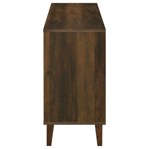 English Elm Brommer Slatted Door Hardwood Sideboard Cabinet with Tapered Legs for Dining Rooms B062P451809