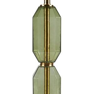 English Elm Faceted Glass Table Lamp with Gold Accents, Sculpted Faceted Base, 26.5"H Statement Lighting Green 17.25 L x 16 W x 16 H B035P264525