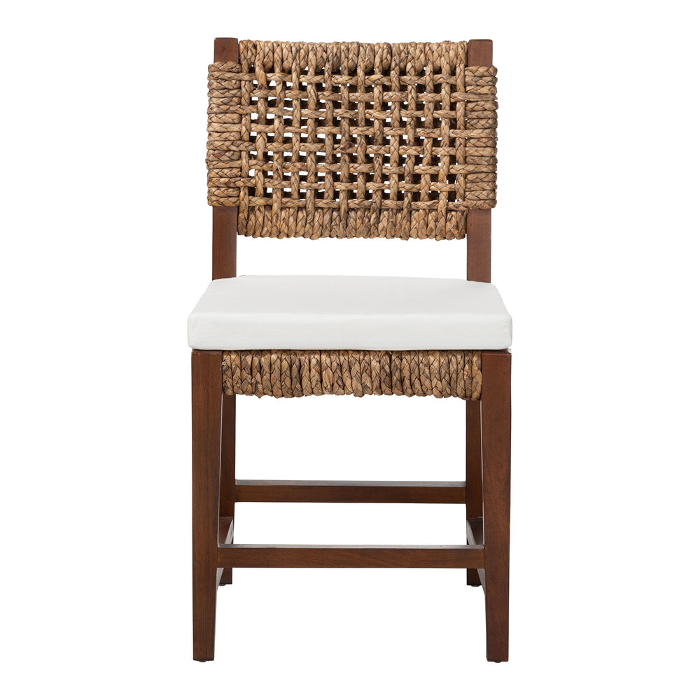 English Elm Modern Handcrafted Seagrass Woven Mahogany Counter Stool for Kitchen Island B2750P467868