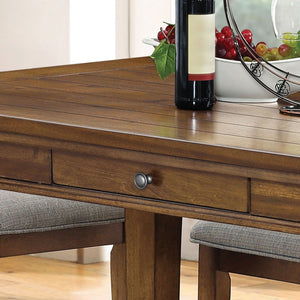 English Elm Transitional Walnut Dining Table Seats Six with Four Full Extension Storage Drawers B2741P473073