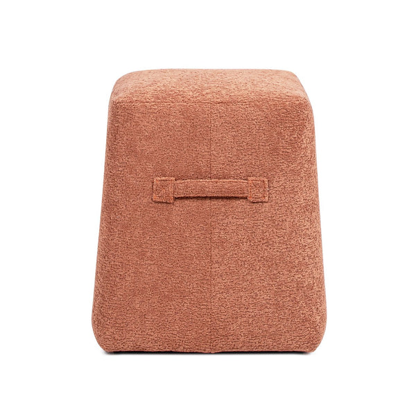 English Elm Jennifer Taylor Home - Clyde 14" Tapered Square Upholstered Ottoman in Spice Fleece Teddy Fabric — Compact Cozy Footrest and Seat Orange B2719P269257