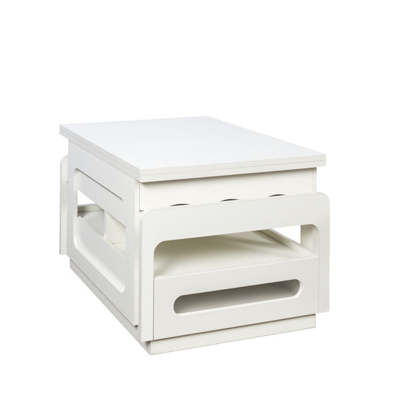 English Elm 3 3-in-1 Convertible Coffee Table with Lift Top & Storage Cabinet, Modular Space-Saving Design for Living W331P280668