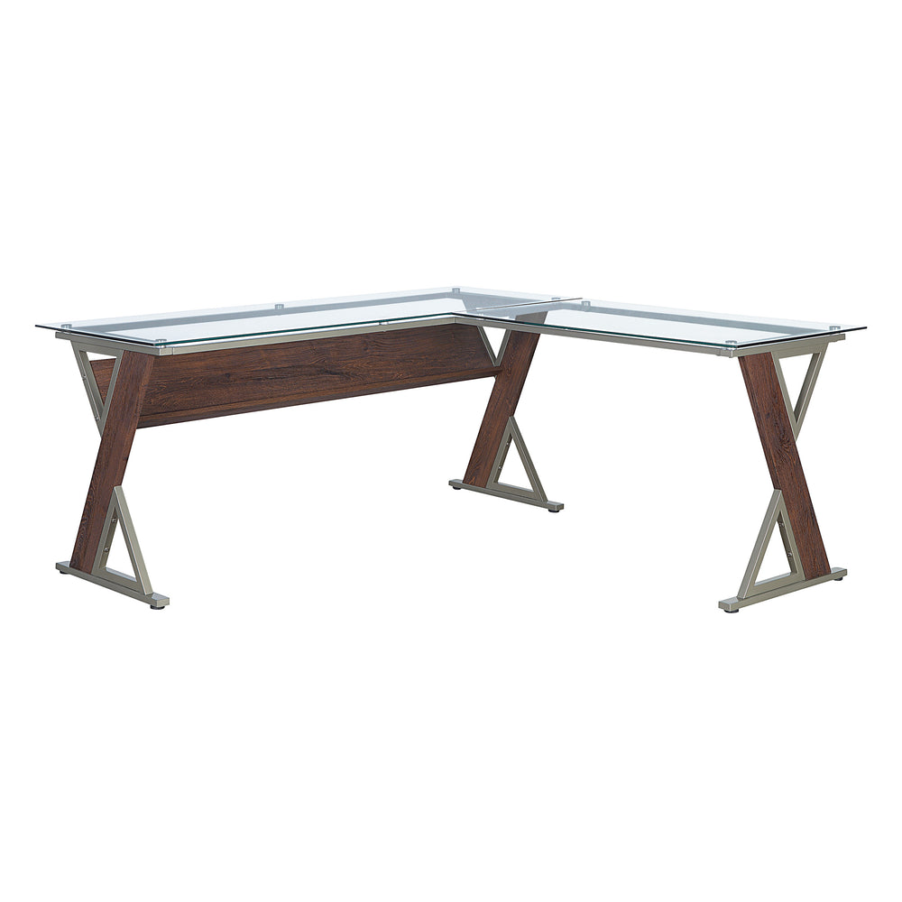 OSP Home Furnishings Zenos L-shape Desk Cherry