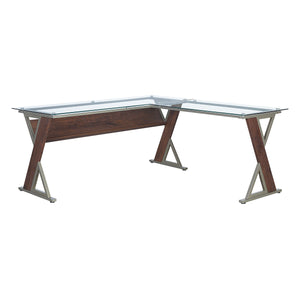 OSP Home Furnishings Zenos L-shape Desk Cherry