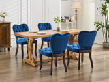 English Elm French Vintage Tufted Upholstered Fabric Dining Chair,Set Of 2,Blue,Sw1869Bl