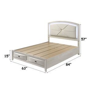 English Elm Ramondi Glam Queen Storage Bed with Led Headboard and Mirrored Panel Accents B2756S00042