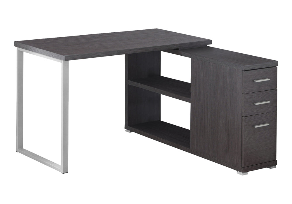 English Elm Computer L-Shape Desk with File Drawer & Adjustable Shelf, Durable Laminate Top, Modern Corner Setup Grey 52 L x 27 W x 9 H B2710P219617