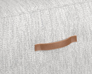 Sunpan Aspen Ottoman - Stylish Faux Leather Cube with Decorative Handle for Modern Spaces, 21" Square Merino Cotton