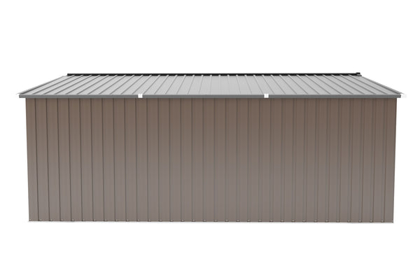 English Elm Campcraft 10x12 Ft Steel Outdoor Storage Shed with Daylight Windows and Weather Resistant Build Brown W1598S00030